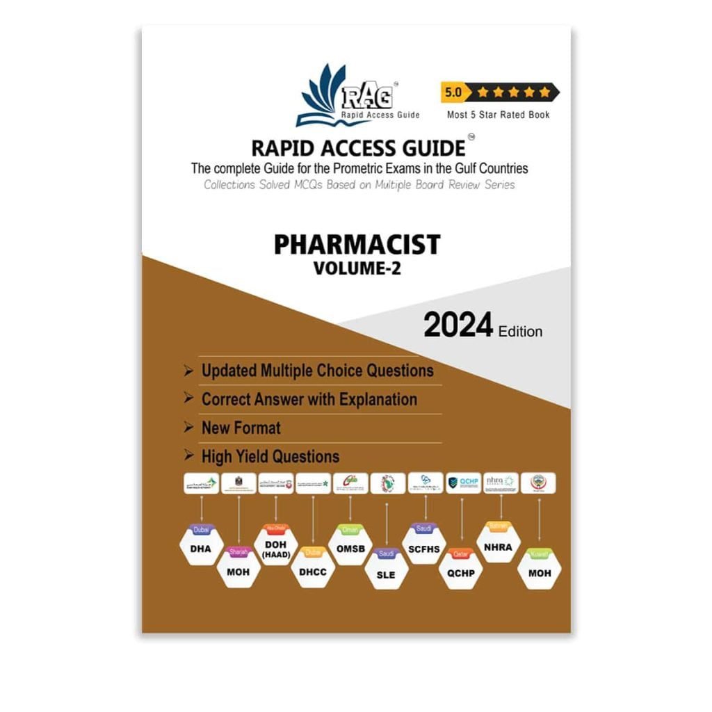 Pharmacist Prometric Exam MCQ 2024 Solved Questions   Pharma Prometric Exam Prep Mcq Question Bank For The Dha Moh Haad Doh Dhcc Omsb Qchp Nhra And Sle Smle Kmle Test In The Gulf Countries 1024x1024 